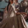 CELESTE velvet lehnga with embroidered organza panels and dupatta CELESTE Velvet Lehnga