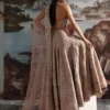 CELESTE velvet lehnga with embroidered organza panels and dupatta (2) CELESTE Velvet Lehnga