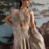 CELESTE velvet lehnga with embroidered organza panels and dupatta (5) CELESTE Velvet Lehnga