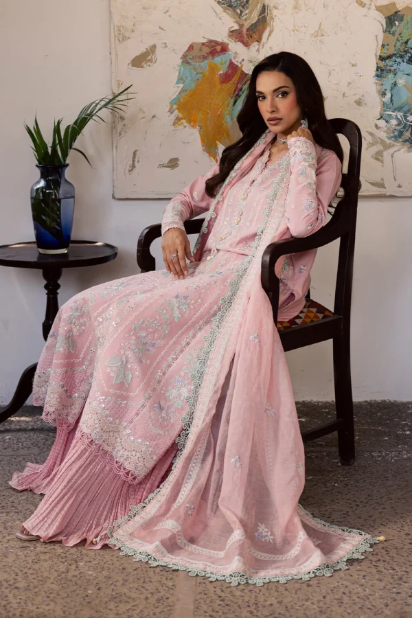 Luxury Embroidered Lawn Suit with Rajo Net Dupatta
