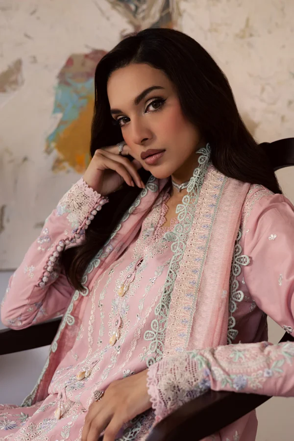 Luxury Embroidered Lawn Suit with Rajo Net Dupatta