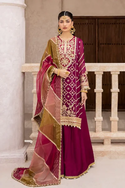 Miraka Embroidered Cotton Net Ensemble Luxury Formal Wear