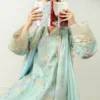 Avya embroidered printed lawn suit with voil dupatta
