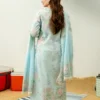 Avya embroidered printed lawn suit with voil dupatta