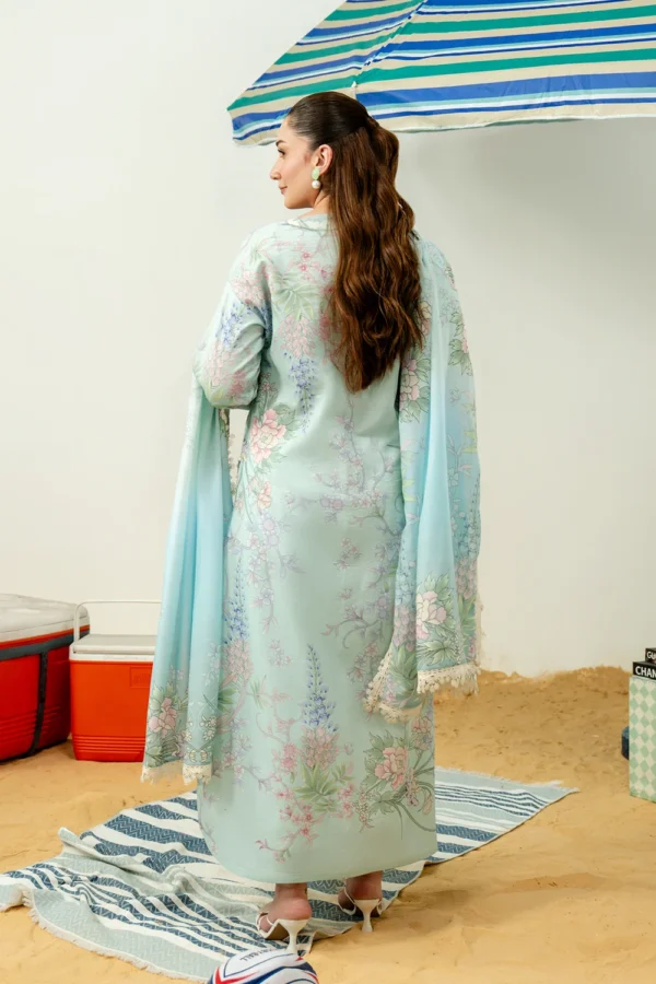 Avya embroidered printed lawn suit with voil dupatta