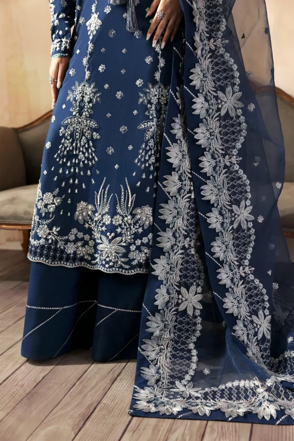 Inara raw silk hand embellished formal suit with organza dupatta