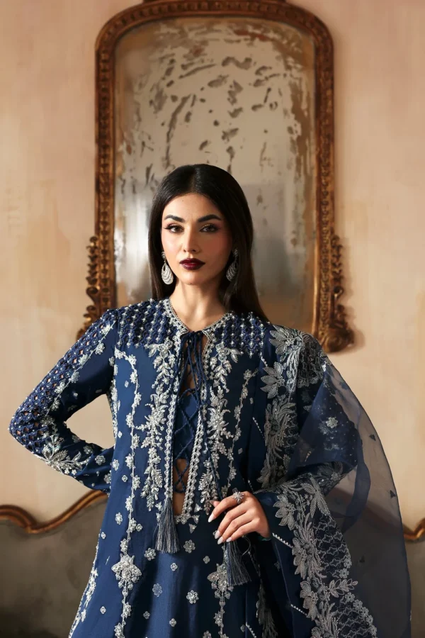 Inara raw silk hand embellished formal suit with organza dupatta