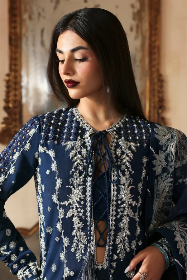 Inara raw silk hand embellished formal suit with organza dupatta