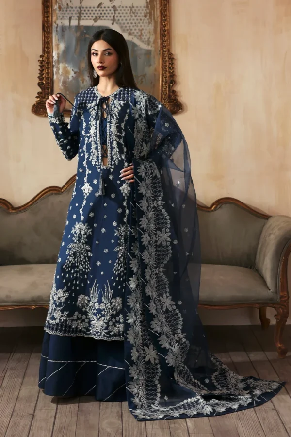 Inara raw silk hand embellished formal suit with organza dupatta