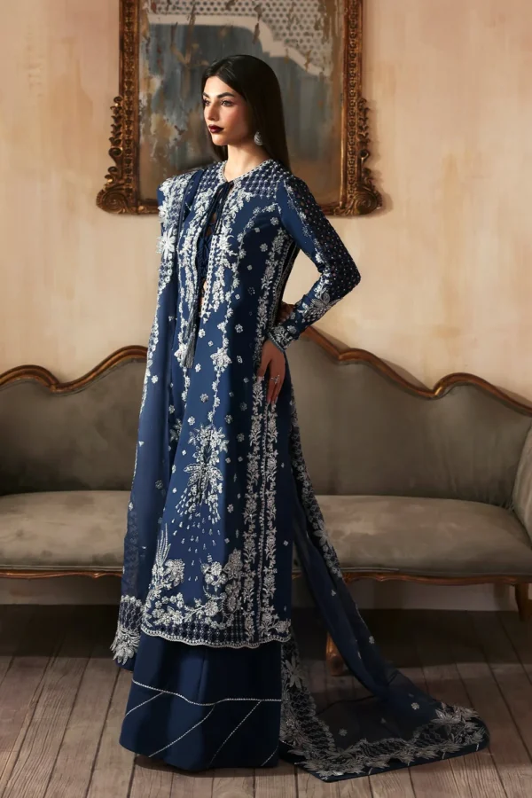 Inara raw silk hand embellished formal suit with organza dupatta