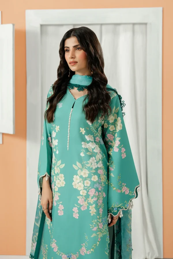 Lazuli printed lawn suit with voil dupatta