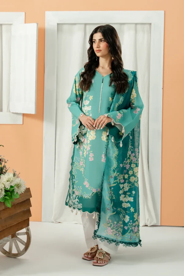 Lazuli printed lawn suit with voil dupatta