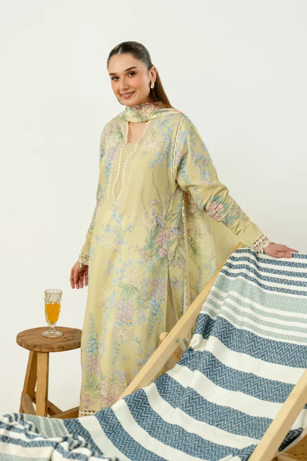 Mistral embroidered printed lawn suit with voil dupatta