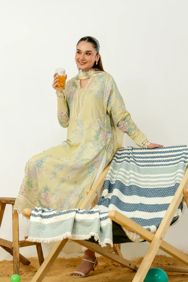 Mistral embroidered printed lawn suit with voil dupatta