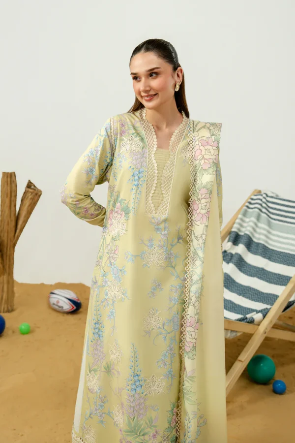 Mistral embroidered printed lawn suit with voil dupatta