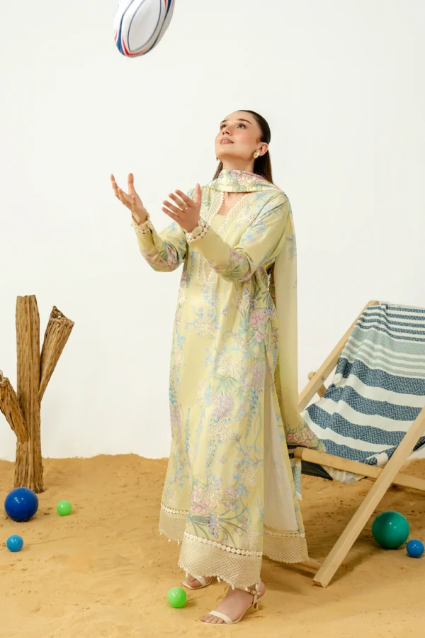 Mistral embroidered printed lawn suit with voil dupatta