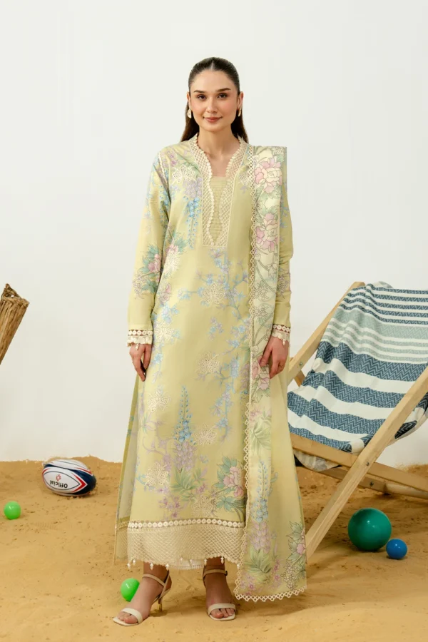 Mistral Embroidered Printed Lawn Suit With Voil Dupatta