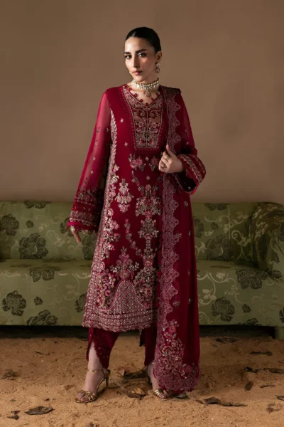 Poise embroidered chiffon formal suit with raw silk pants (7) Poise embroidered chiffon formal suit with raw silk pants